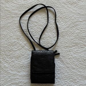 Black Faux Leather Crossbody Purse